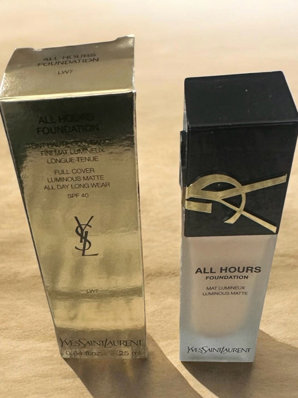 Yves Saint Laurent All Hours Foundation - Shade LW7.  65.00 retail  .84 fl oz